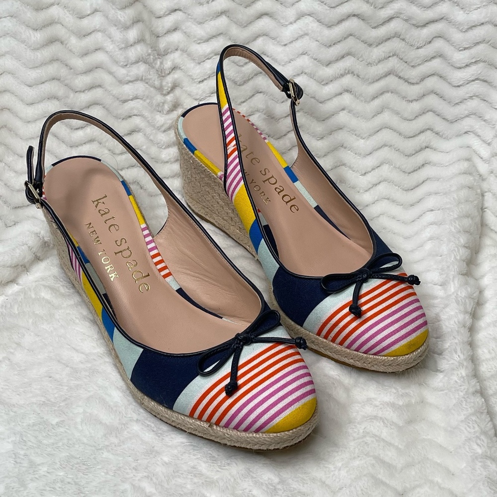 Kate Spade New York Panama Nights Wedge Sandals Womens Size 10 Multicolor